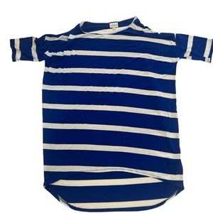 LULA ROE‎ Size Small tee blue stripe flowy relaxed top tunic
